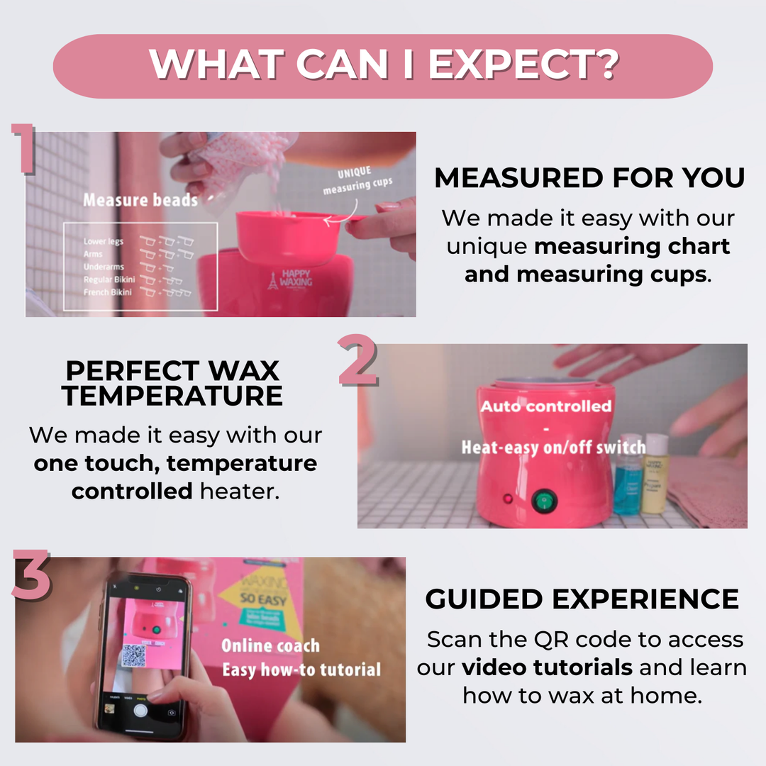 Happy Waxing - The Best at Home Waxing Kit - A Kit for All Body Areas Happy Waxing - The Best at Home Waxing Kit - A Kit for All Body Areas
