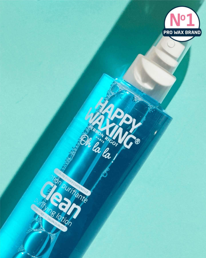 blue lotion to clean skin before waxing